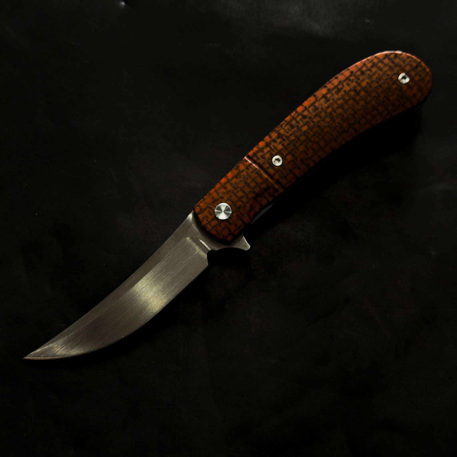 Torrey Series Lanny knife with orange micarta handle